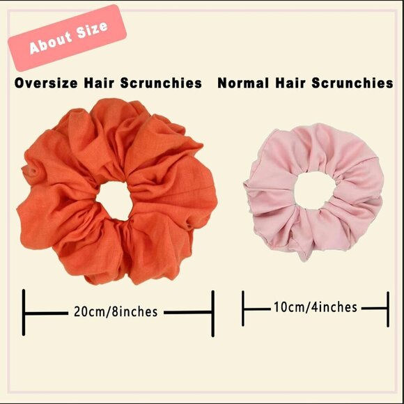 Giant Linen Scrunchies Oversized Hair Ties for Bun Ponytail Girls Women main image 6